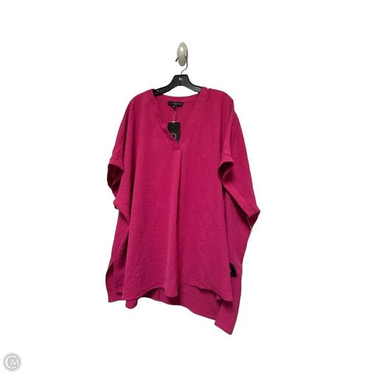 Top Short Sleeve By Fred David In Pink, Size: 3x