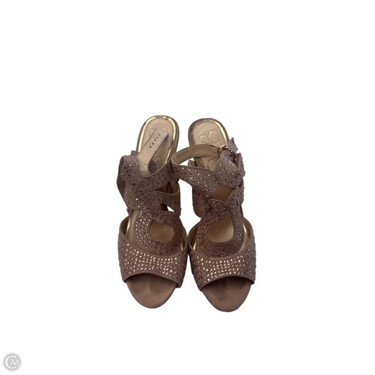 Sandals Heels Stiletto By Jessica Simpson In Tan, Size: 8