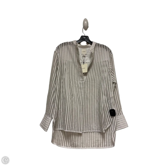 Top Long Sleeve By Calvin Klein In Striped Pattern, Size: S