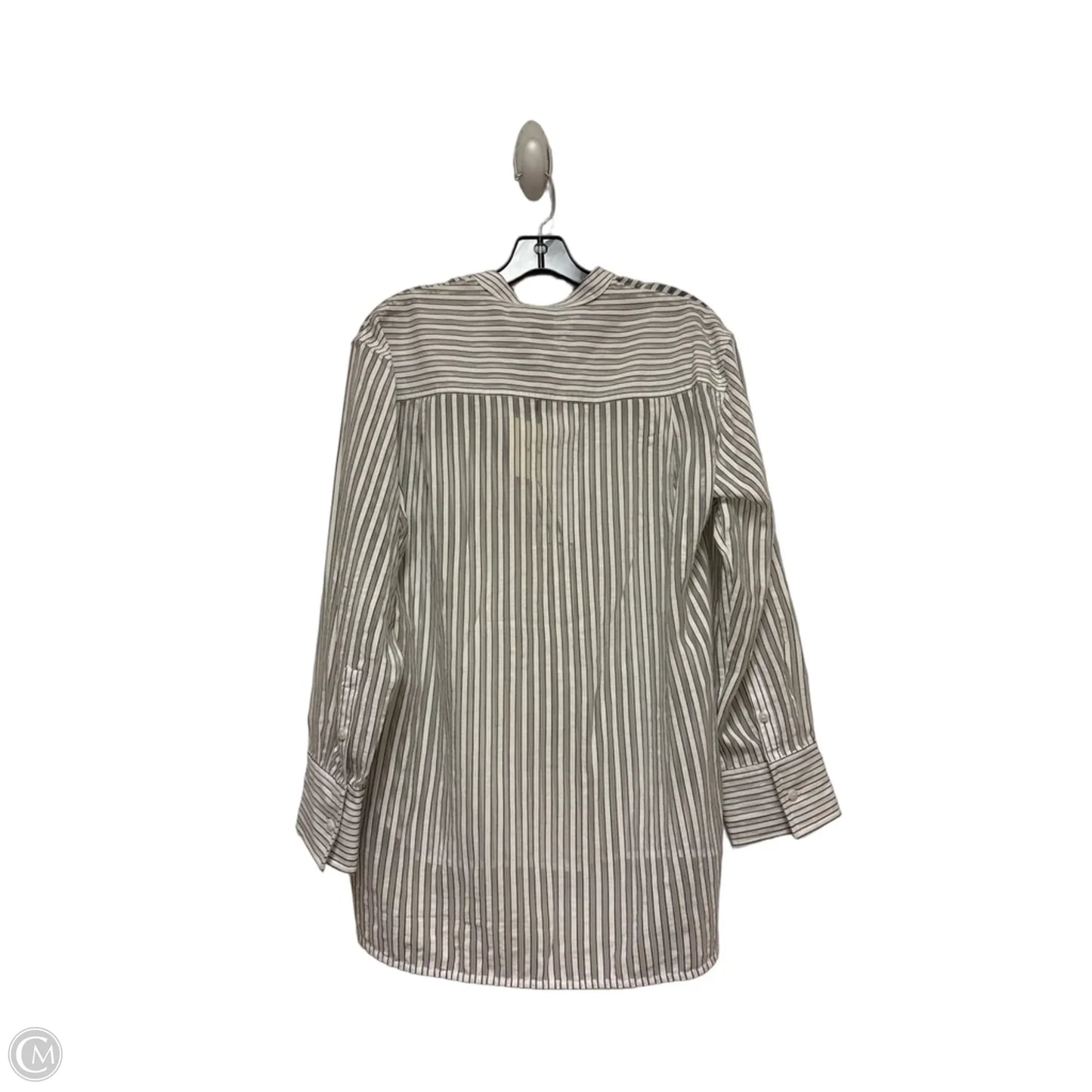Top Long Sleeve By Calvin Klein In Striped Pattern, Size: S