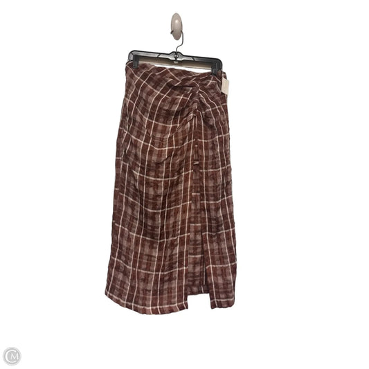 Skirt Midi By Zara In Plaid Pattern, Size: 8
