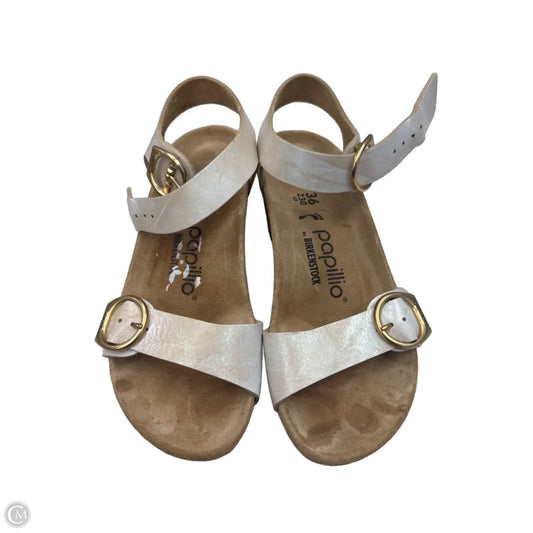 Sandals Heels Wedge By Papillio In Tan, Size: 6