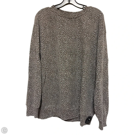 Sweatshirt Crewneck By T.la In Leopard Print, Size: S