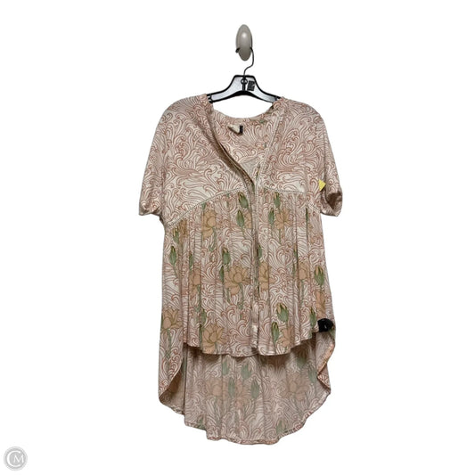 Top Short Sleeve By Anthropologie In Floral Print, Size: Xs
