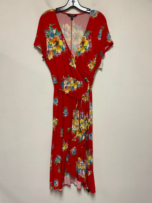 Dress Casual Maxi By Lauren By Ralph Lauren In Floral Print, Size: L