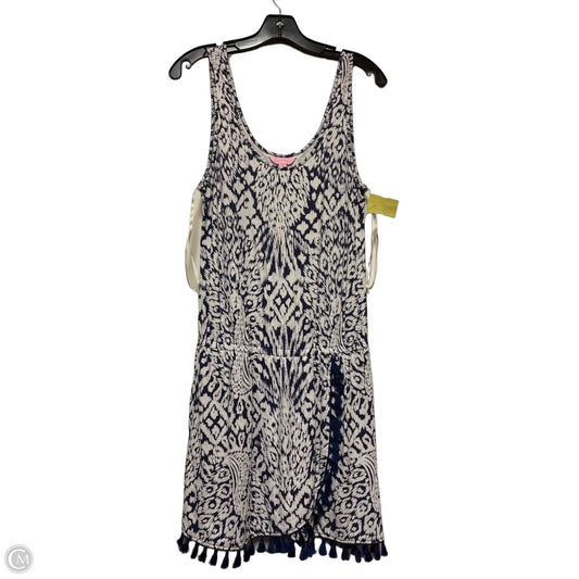 Romper Designer By Lilly Pulitzer In Blue & White, Size: M