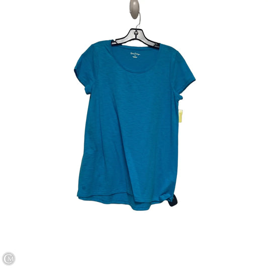 Top Short Sleeve Designer By Lilly Pulitzer In Blue, Size: M