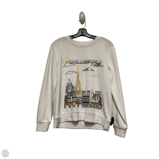 Top Long Sleeve Designer By Karl Lagerfeld In Gold & White, Size: Xs