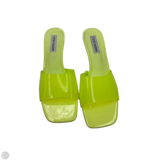 Sandals Heels Kitten By Steve Madden In Yellow, Size: 11