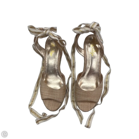 Sandals Designer By Lilly Pulitzer In Gold & Tan, Size: 7