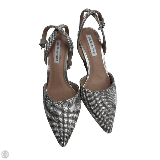 Shoes Heels Block By Chelsea And Violet In Silver, Size: 8.5