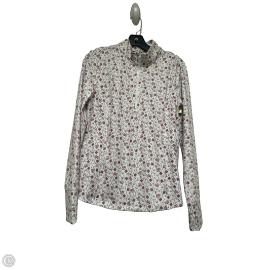 Athletic Top Long Sleeve Collar By Cynthia Rowley In Pink & White, Size: M