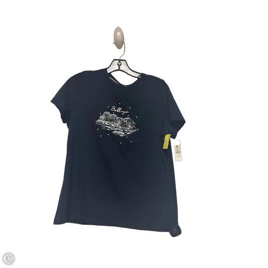 Top Short Sleeve Basic By Talbots In Navy, Size: Mp