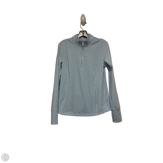 Athletic Top Long Sleeve Collar By Laura Ashley In Striped Pattern, Size: M