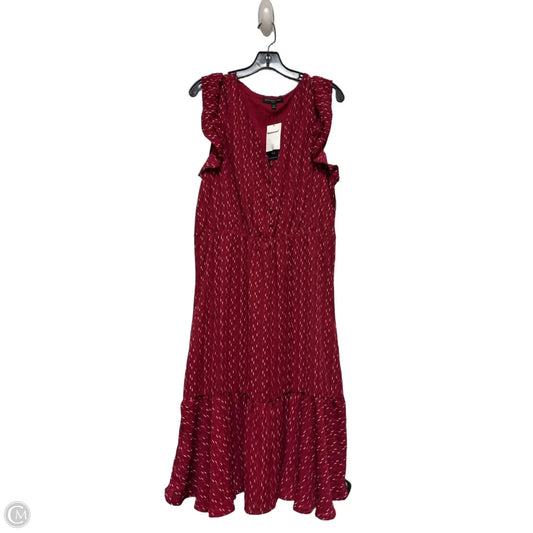 Dress Casual Midi By Banana Republic In Red, Size: Xl