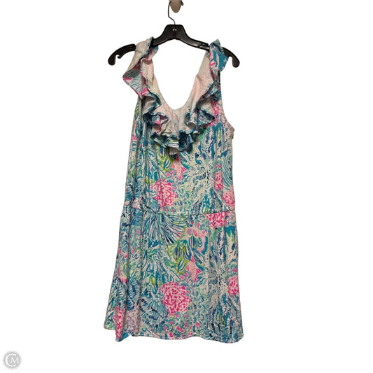 Romper Designer By Lilly Pulitzer In Blue & White, Size: M