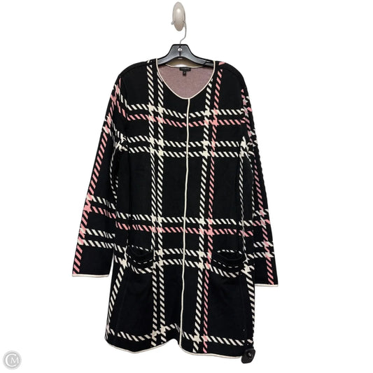 Sweater Cardigan By Talbots In Black & White, Size: Xl