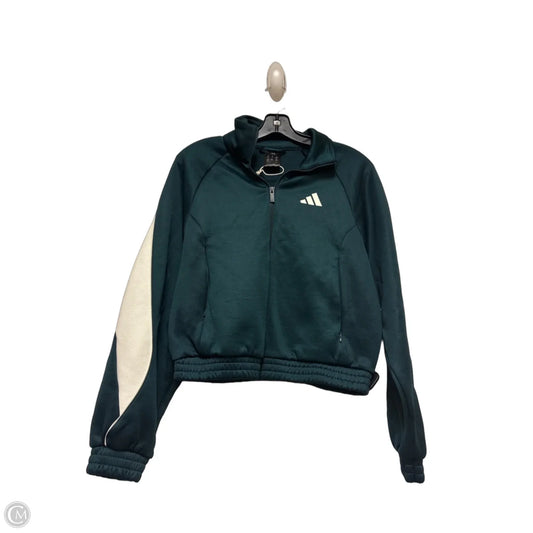 Athletic Jacket By Adidas In Green & White, Size: Xs