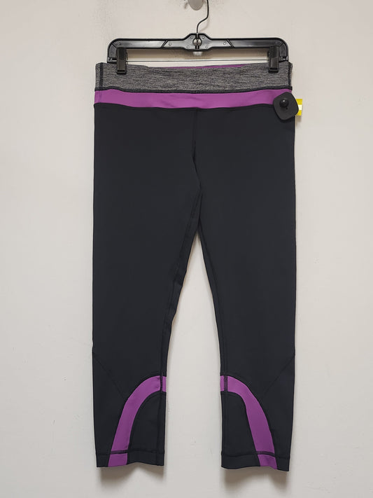 Athletic Capris By Lululemon In Black & Purple, Size: M