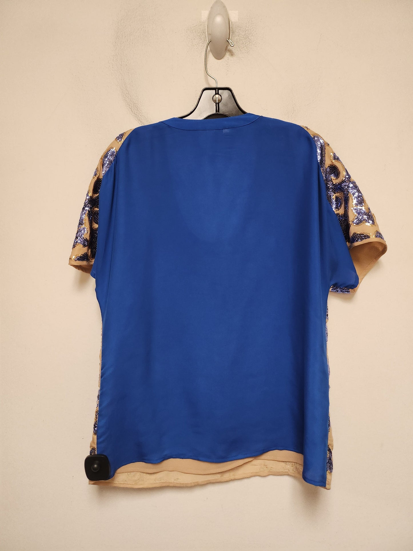 Top Short Sleeve By Tracy Reese In Blue & Gold, Size: M