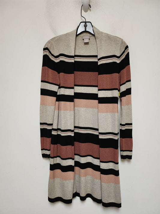 Cardigan By Chicos In Striped Pattern, Size: S