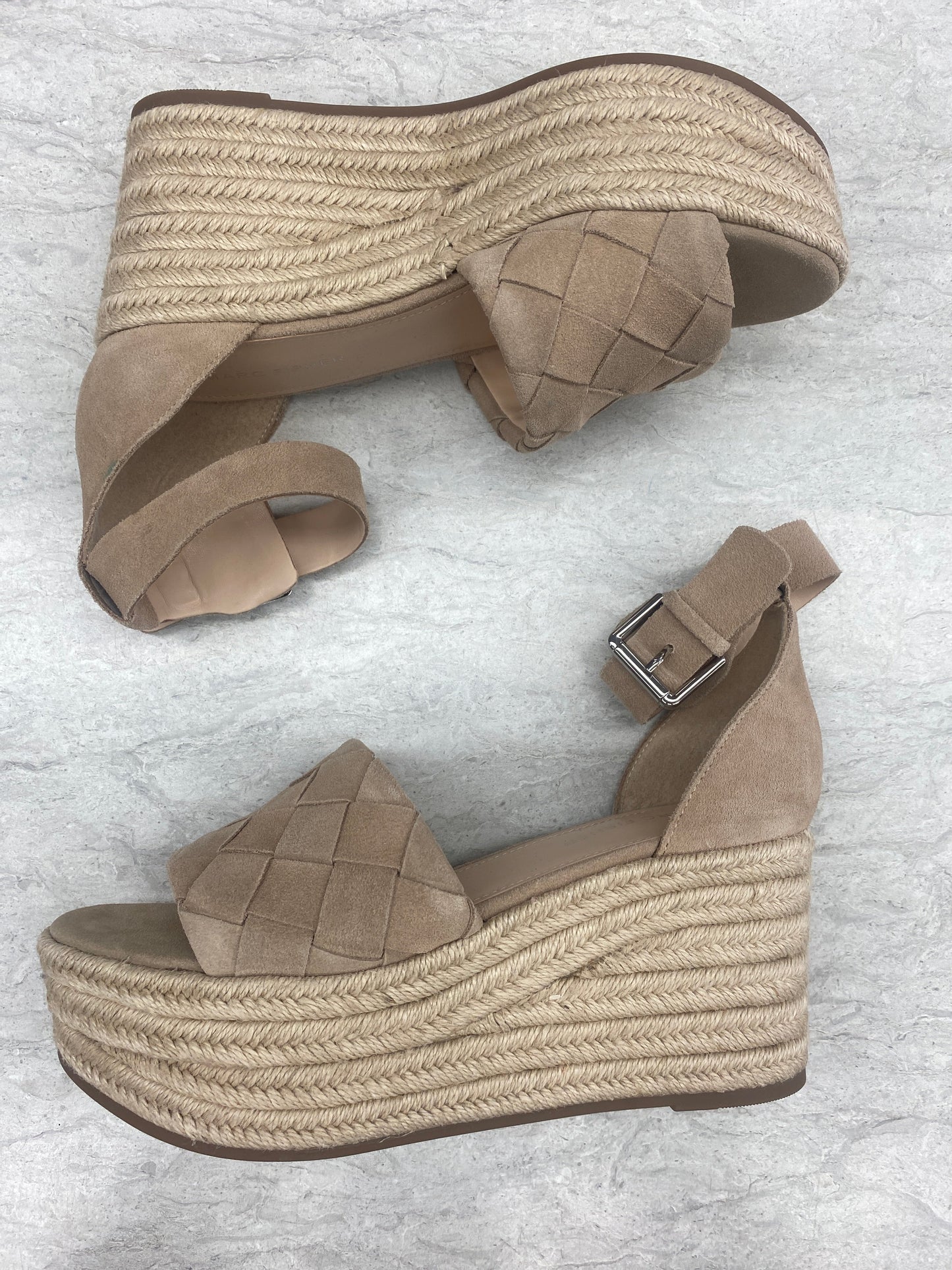 Sandals Heels Platform By Marc Fisher In Beige, Size: 9