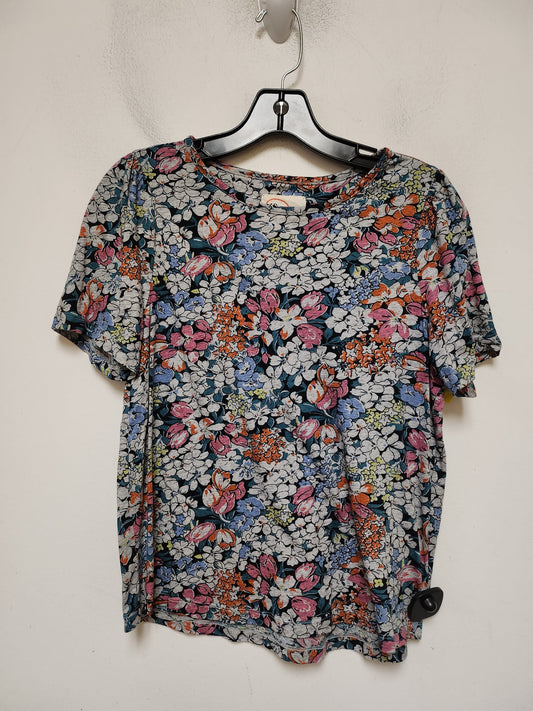 Top Short Sleeve Basic By Anthropologie In Floral Print, Size: S