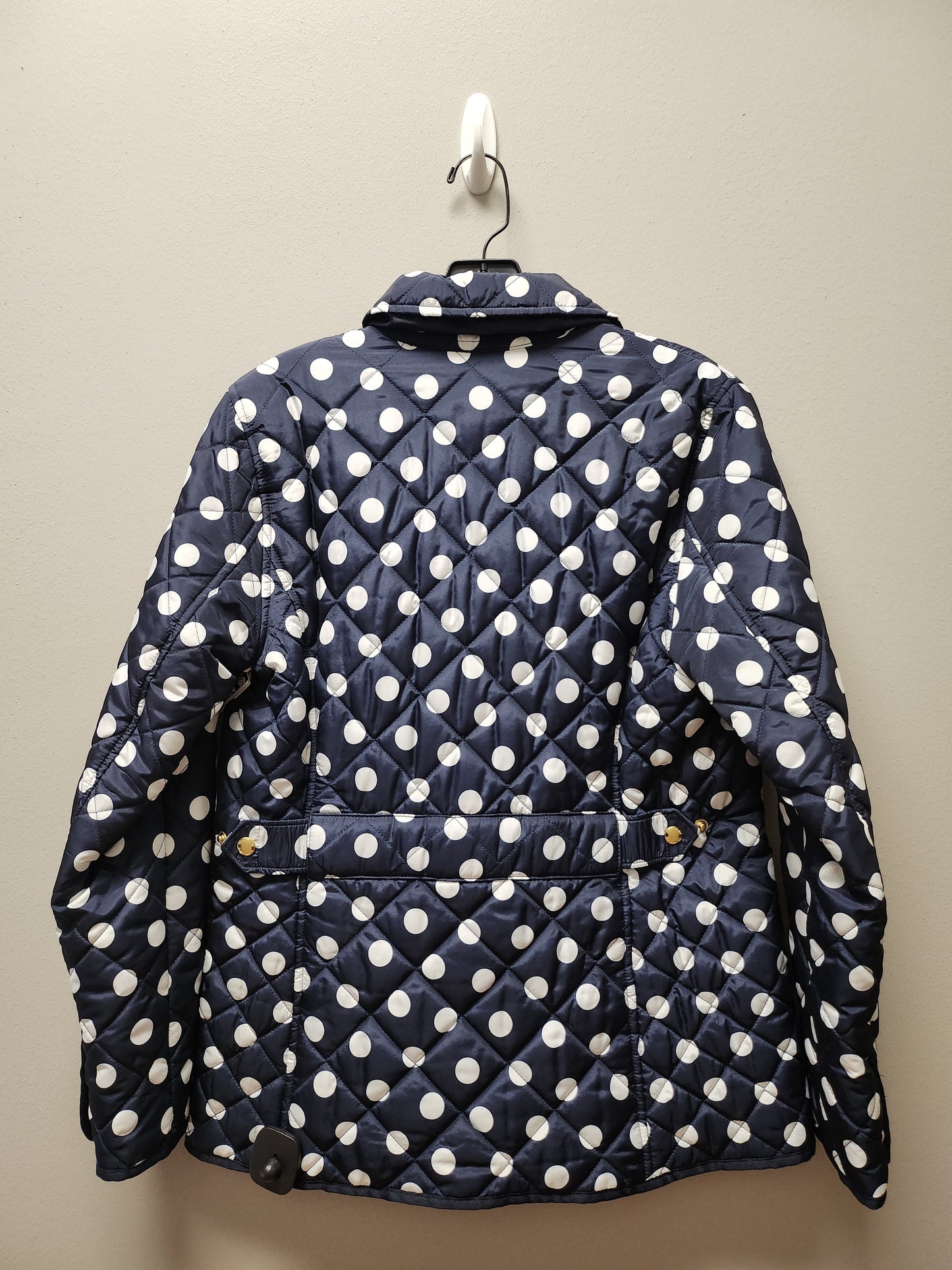 Jacket Puffer & Quilted By Crown And Ivy In Polkadot Pattern, Size: S