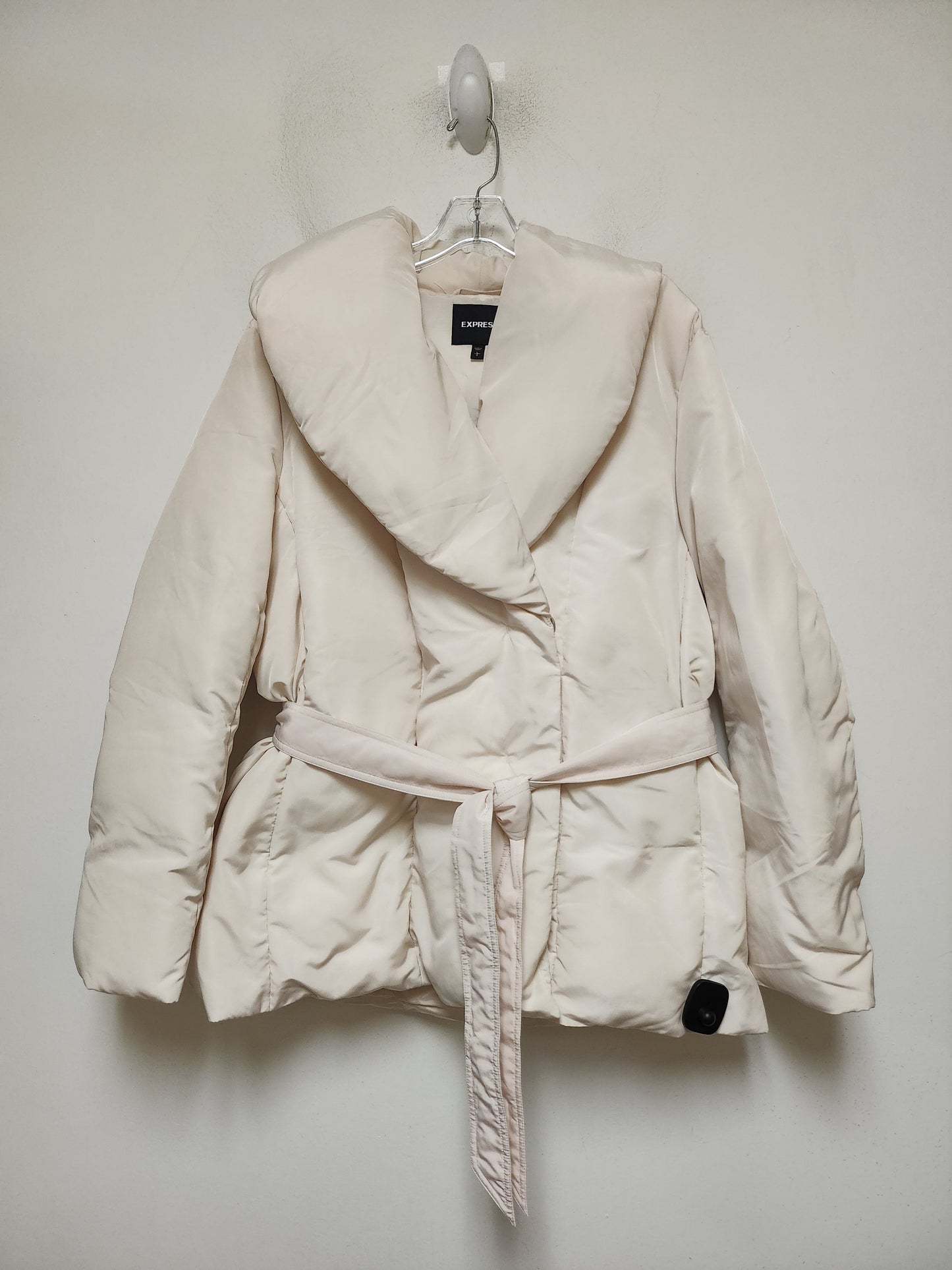 Coat Puffer & Quilted By Express In Cream, Size: L