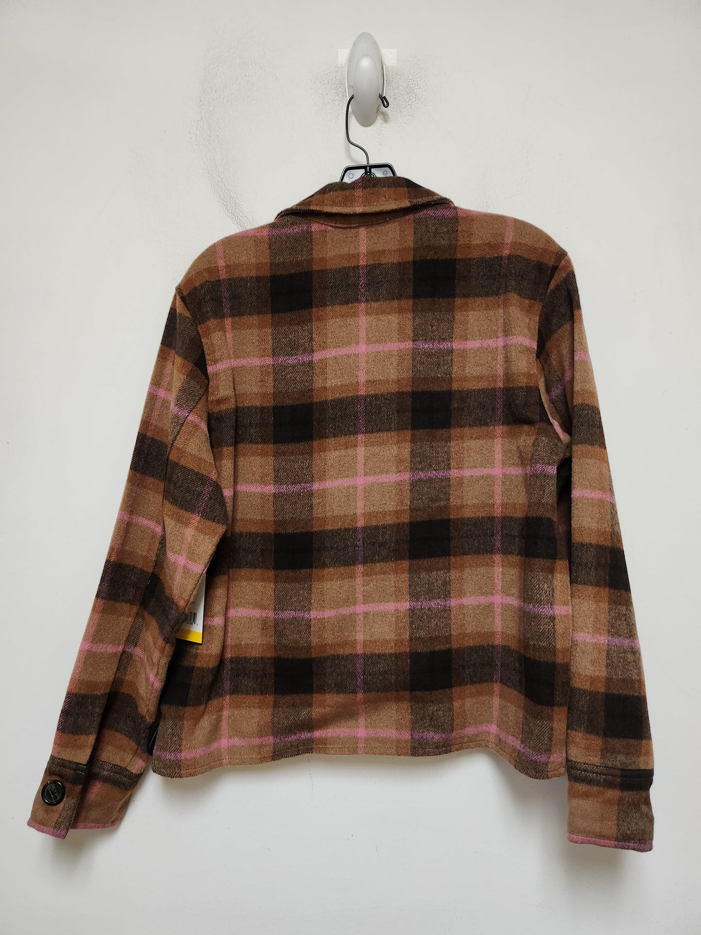 Jacket Shirt By Steve Madden In Plaid Pattern, Size: M