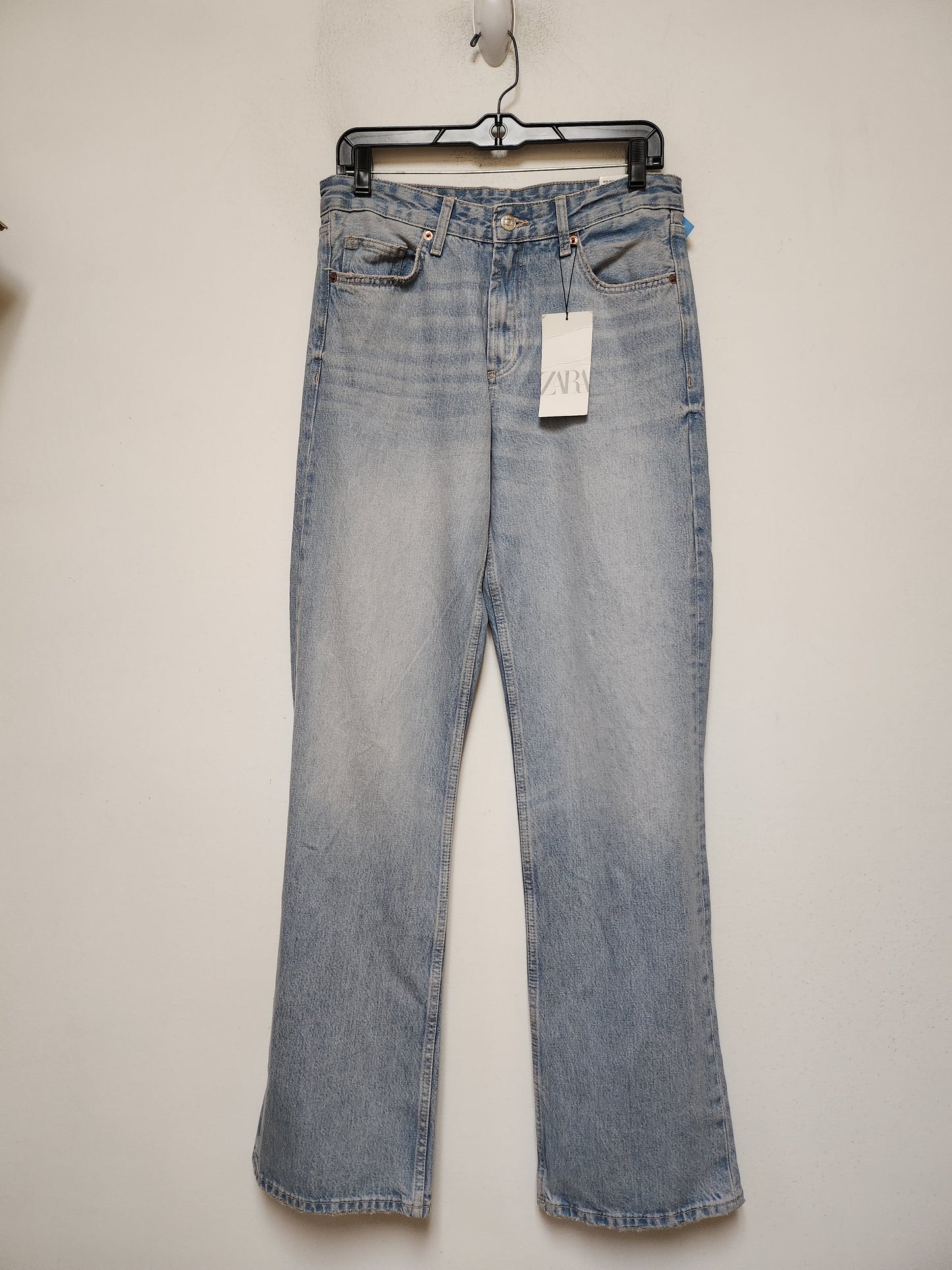 Jeans Straight By Zara In Blue Denim, Size: 6