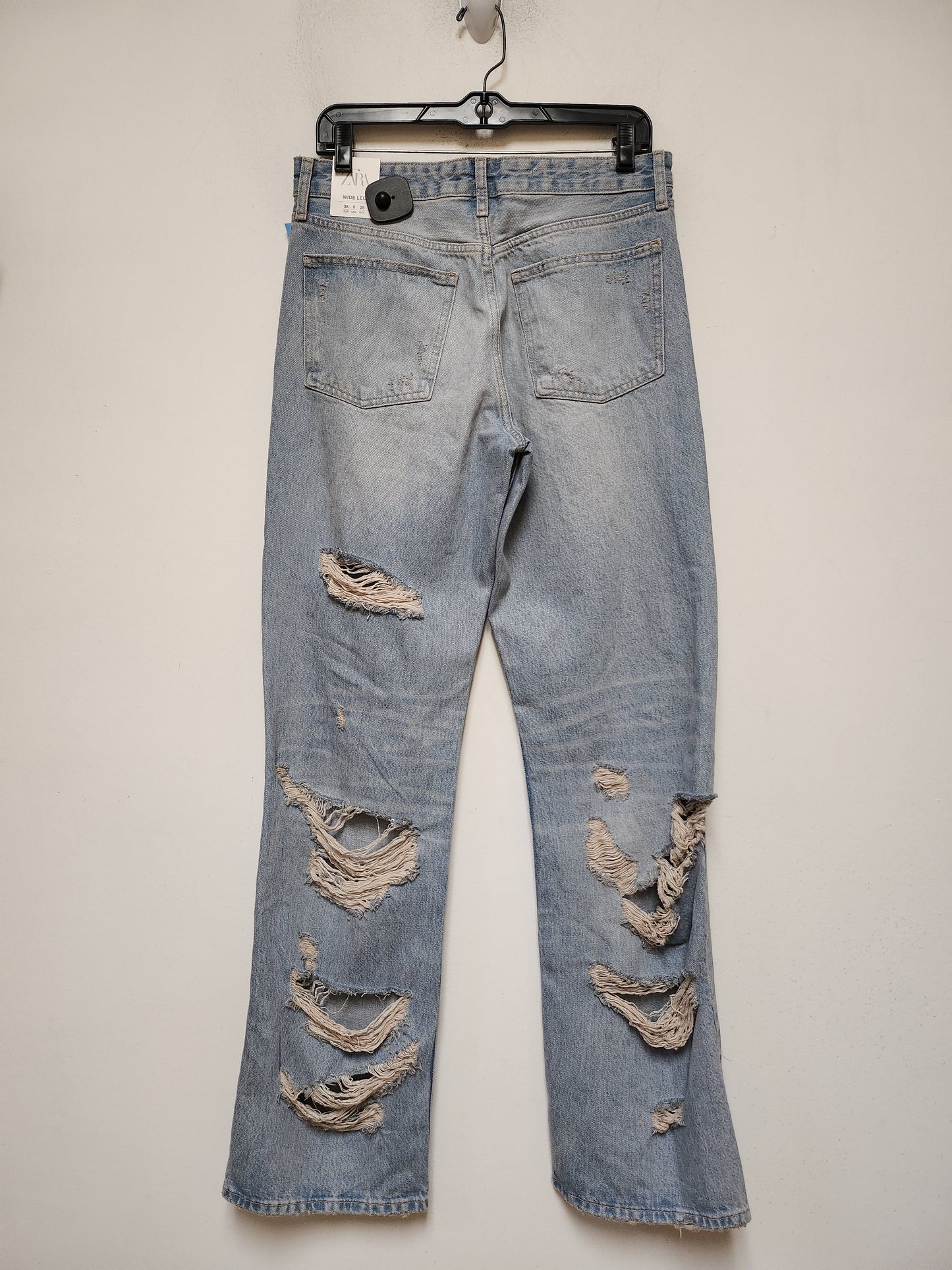 Jeans Straight By Zara In Blue Denim, Size: 6