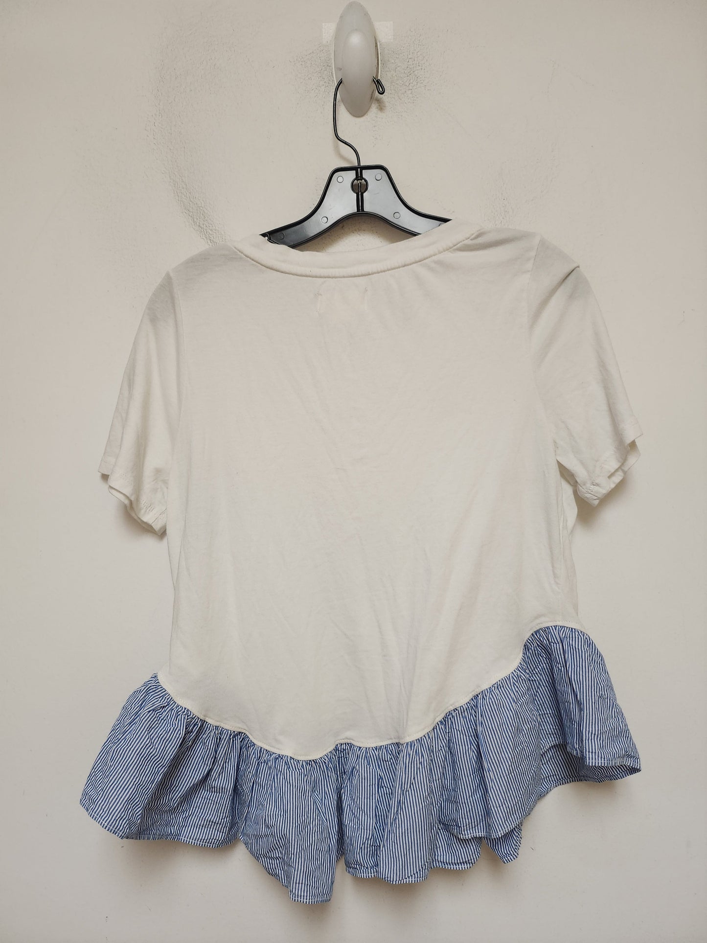 Top Short Sleeve By Maeve In Blue & White, Size: S