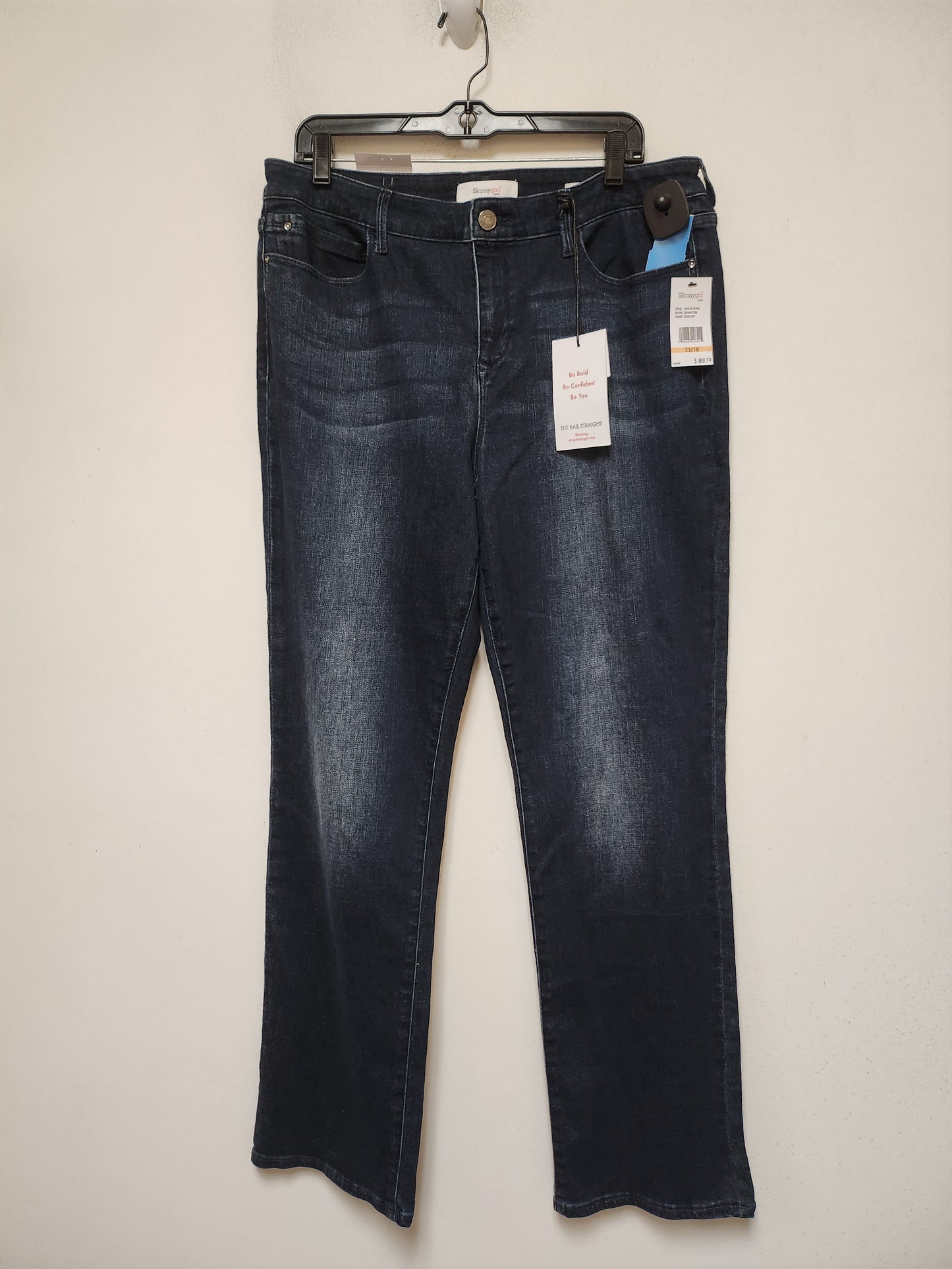 Jeans Straight By Clothes Mentor In Blue Denim, Size: 16