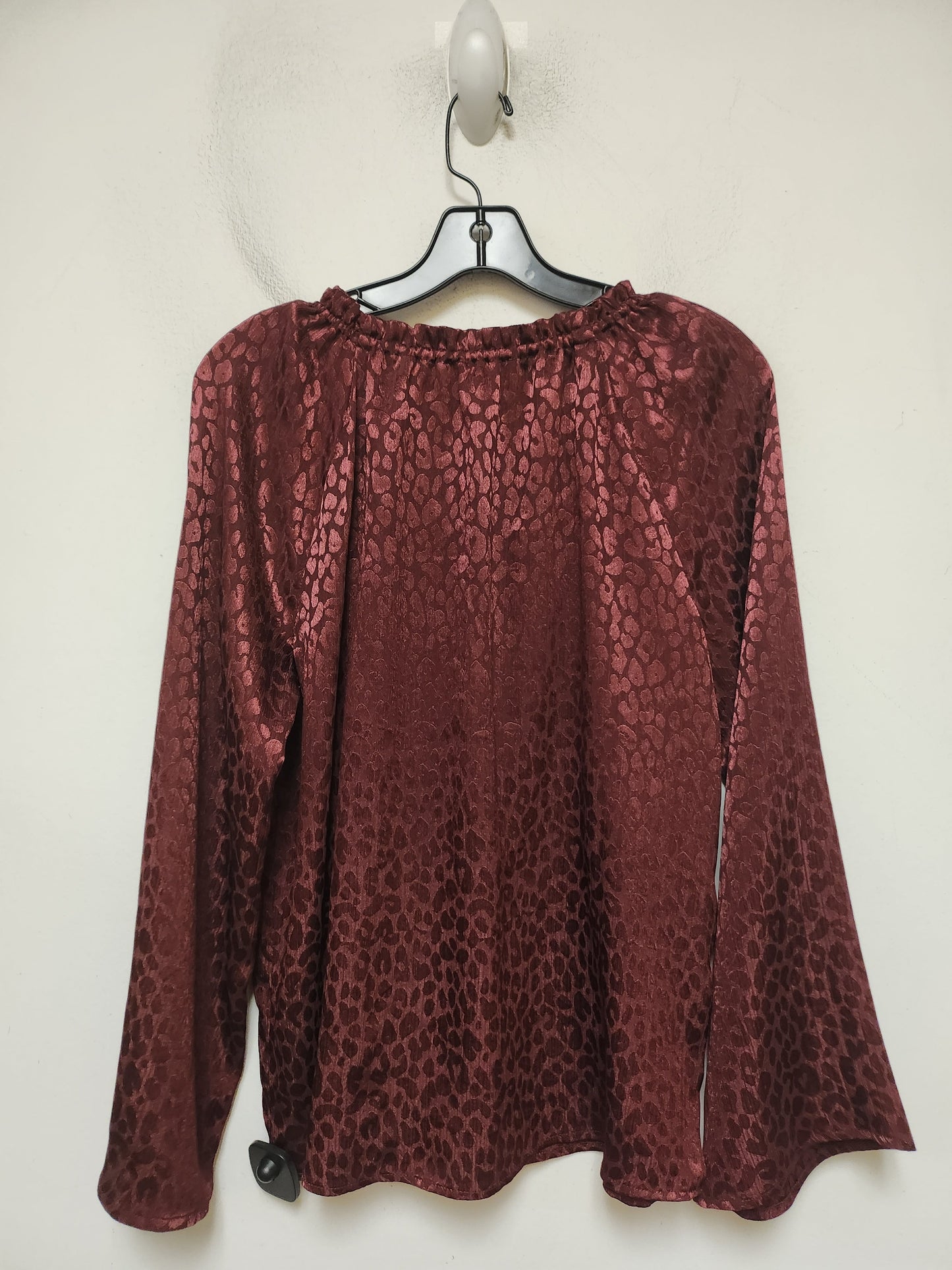 Top Long Sleeve By Michael By Michael Kors In Maroon, Size: S