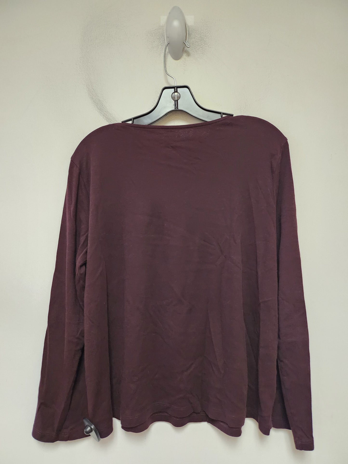 Top Long Sleeve Basic By Eileen Fisher In Maroon, Size: M