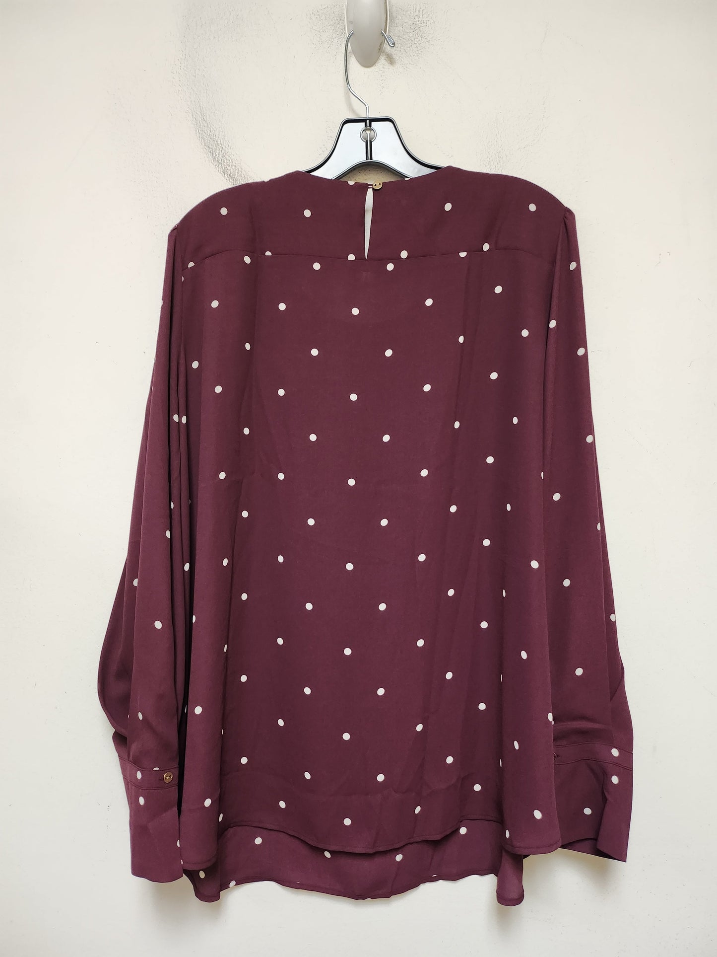 Top Long Sleeve By Loft In Polkadot Pattern, Size: Xl