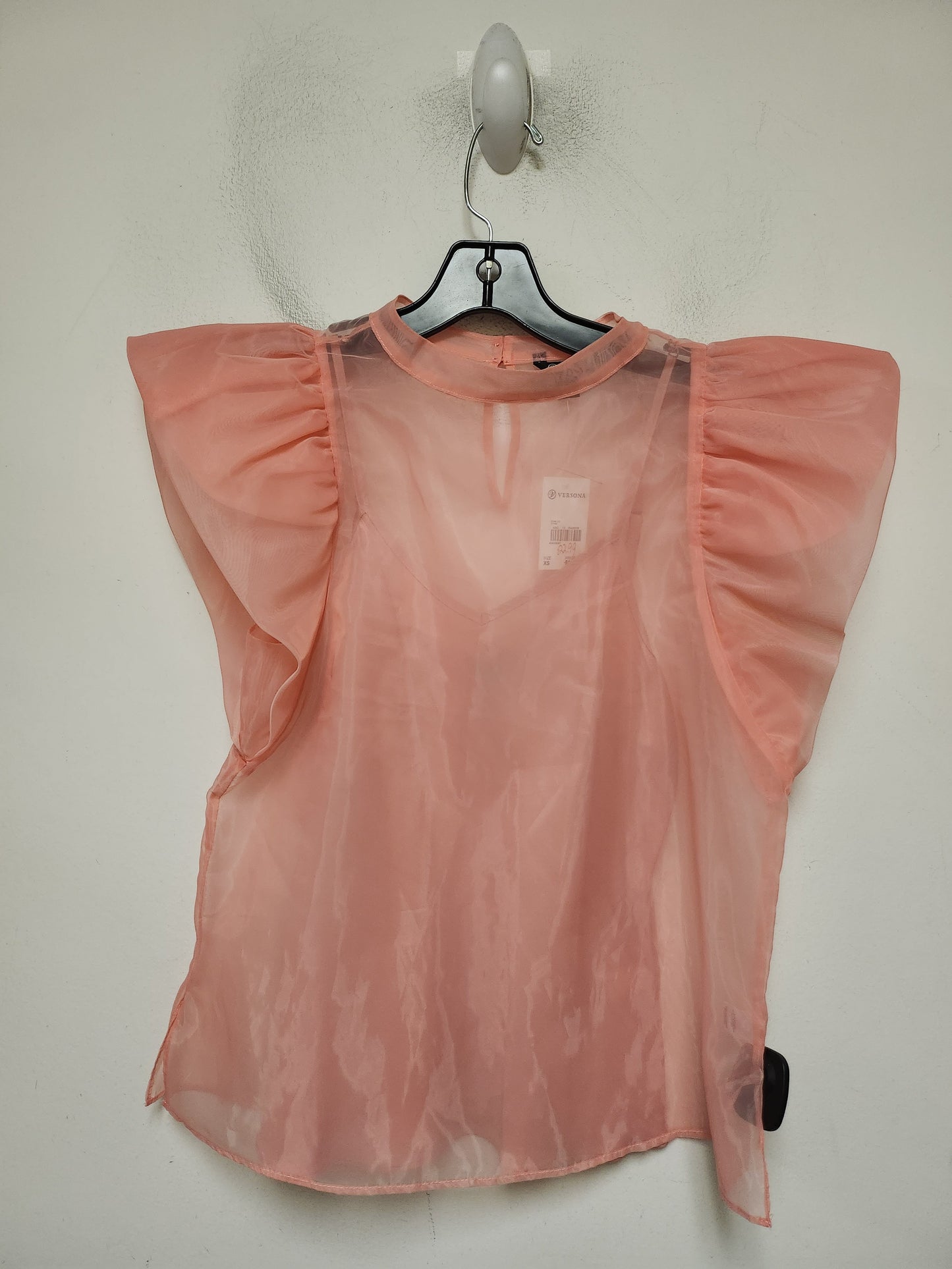 Top Short Sleeve By Versona In Coral, Size: Xs