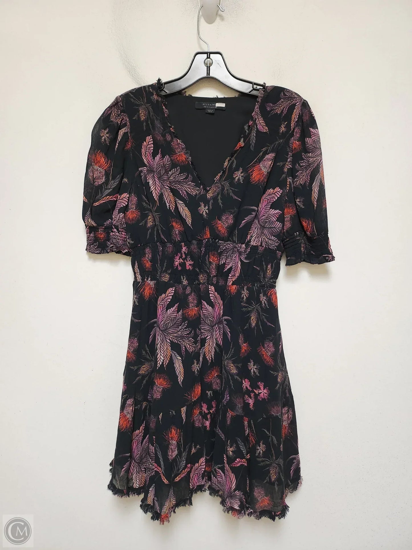 Dress Designer By All Saints In Tropical Print, Size: S