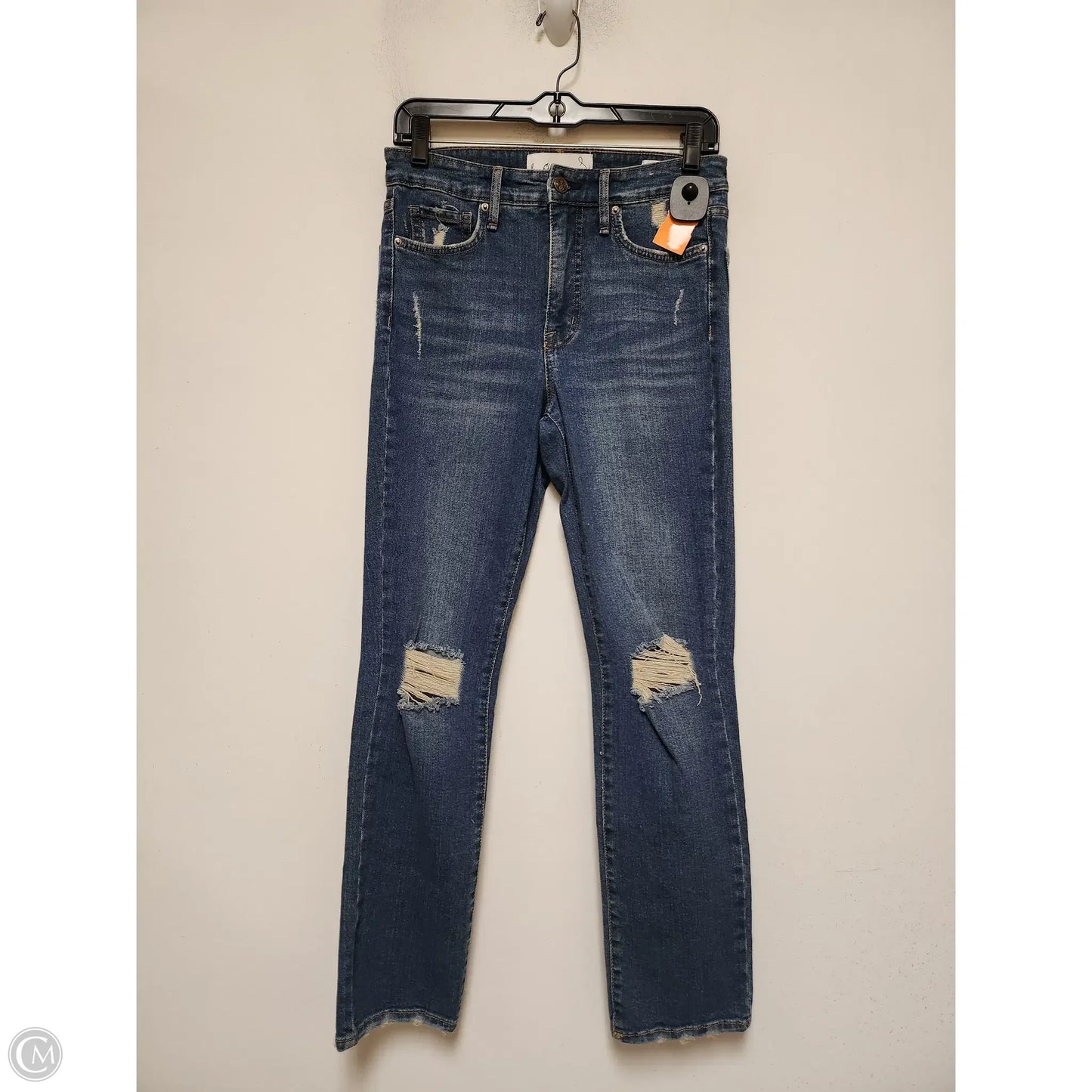 Jeans Straight By Sam Edelman In Blue Denim, Size: 4