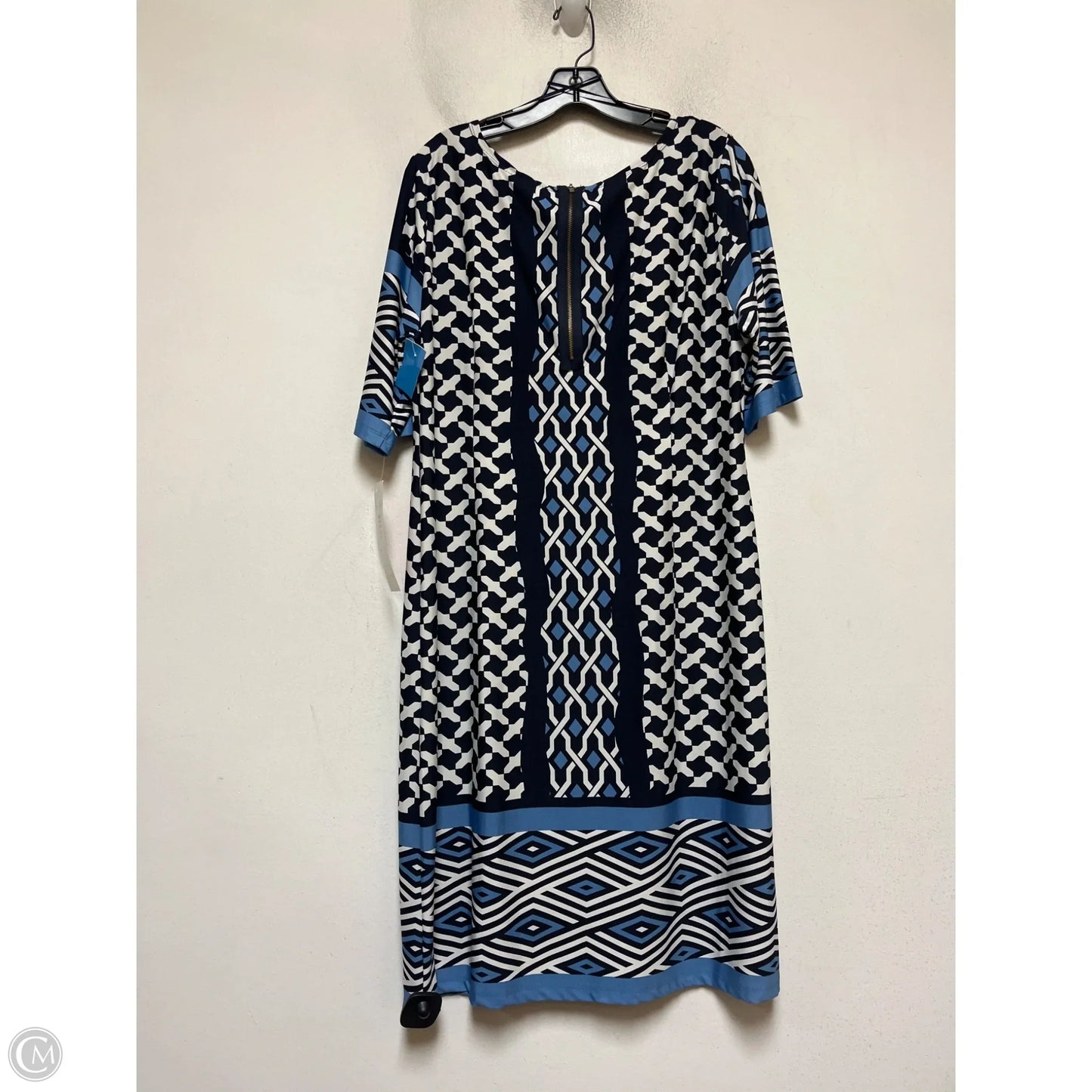 Dress Casual Short By Sunny Leigh In Blue & White, Size: Xl