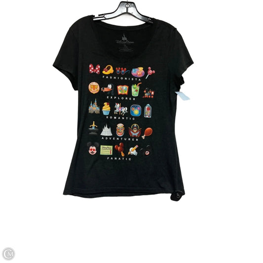 Top Short Sleeve By Disney In Grey, Size: M