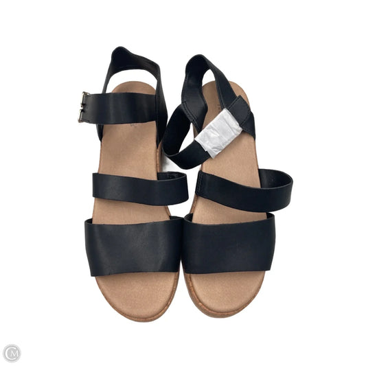 Sandals Heels Platform By Dr Scholls In Black & Brown, Size: 9