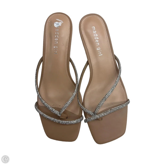 Shoes Heels Kitten By Madden Girl In Brown & Silver, Size: 8.5