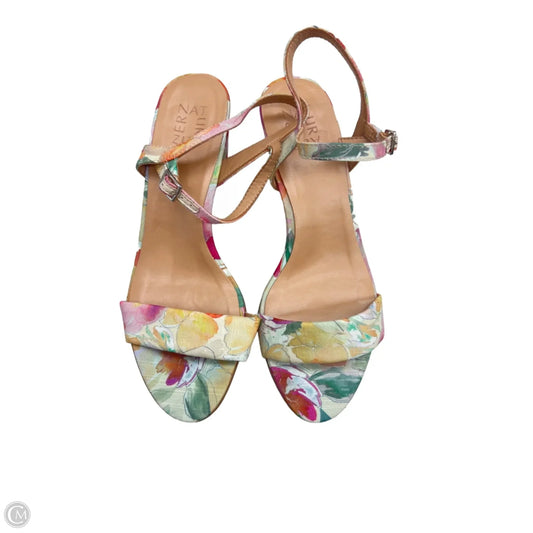 Sandals Heels Block By Naturalizer In Floral Print, Size: 9