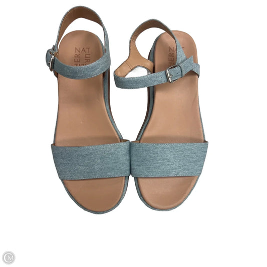 Sandals Heels Platform By Naturalizer In Blue & Brown, Size: 9