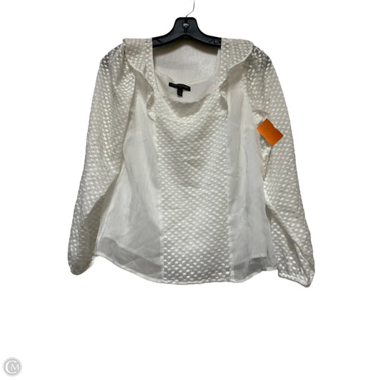 Top Long Sleeve By Banana Republic In White, Size: Xs