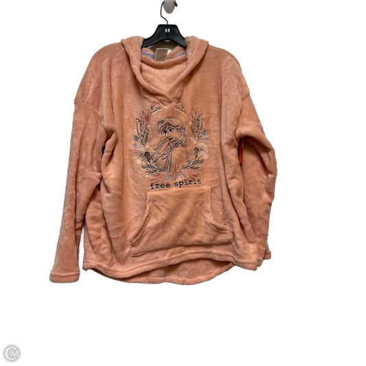Sweatshirt Hoodie By Disney In Peach, Size: M