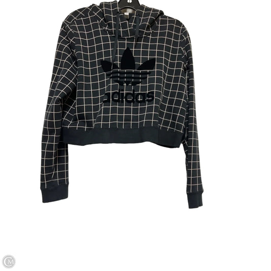 Sweatshirt Hoodie By Adidas In Black & White, Size: S