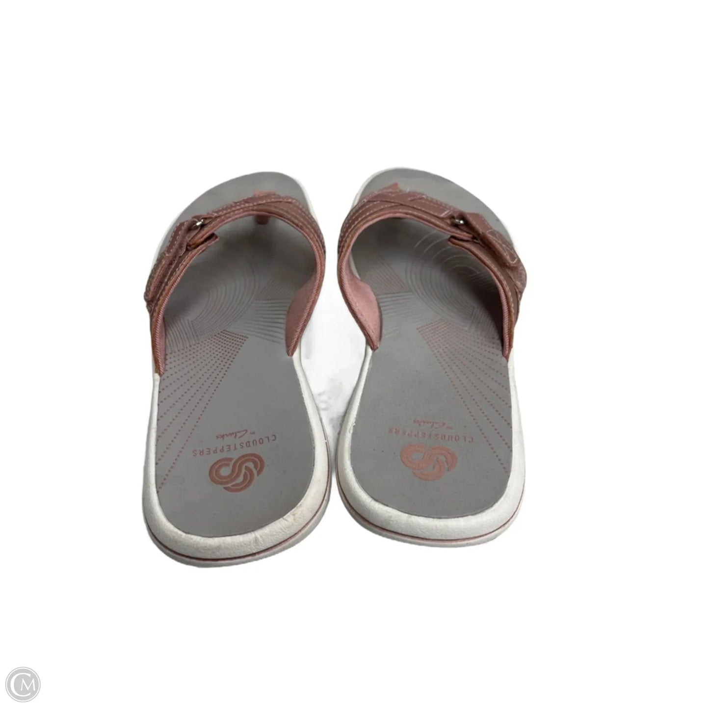 Sandals Flats By Clarks In Grey & Pink, Size: 7